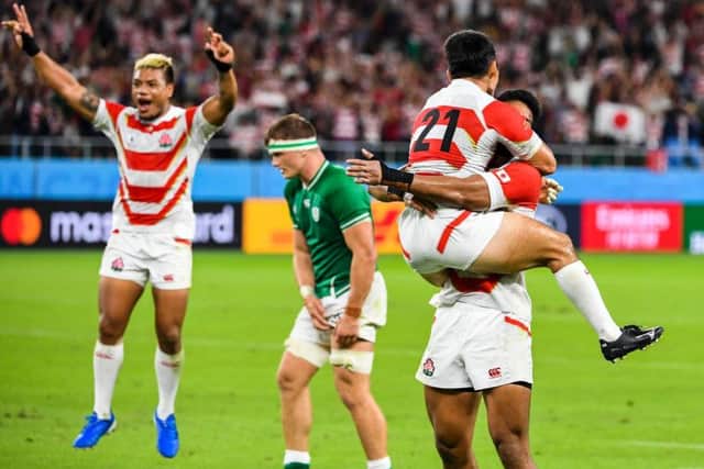 Japan's momentous win over Ireland moved them up to eighth in the world rankings, knocking Scotland down to ninth. Picture: Getty Images