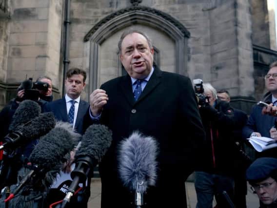 Former First Minister Alex Salmond outside the Court of Session after winning his judicial review against the Scottish Government.