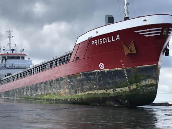 The MV Priscilla ran aground at the Pentland Skerries off Orkney