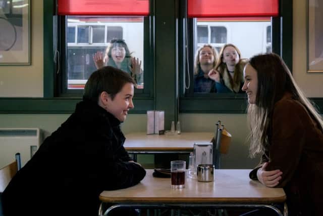 A cafe conversation from the new coming-of-age drama Our Ladies