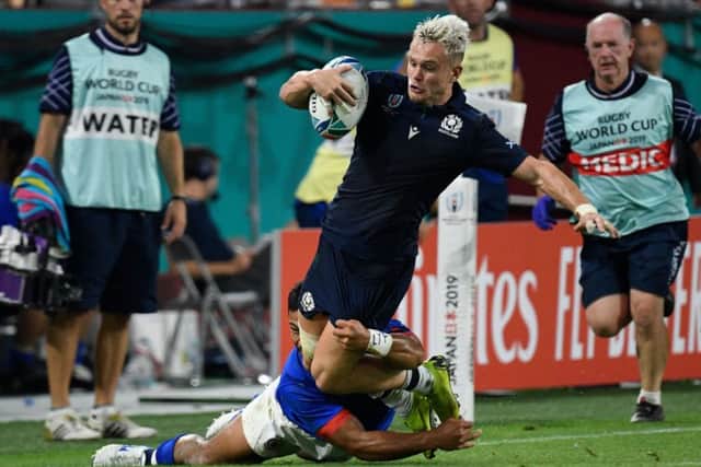 Darcy Graham woke up  the day after Scotlands 34-0 defeat of Samoa on Monday to learn he had been named Borders Sports Personality of the Year. Picture: AFP/Getty
