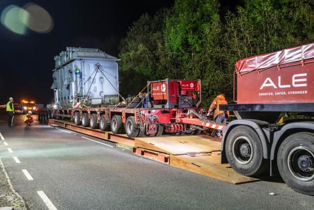 The transformers were driven over temporary bridge reinforcement at Inverherive. Picture: Liam Anderstrem
