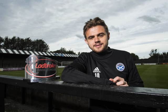 Ayr United winger Alan Forrest with his Ladbrokes Championship Player of the Month award for September at Somerset Park. Picture: Paul Devlin/SNS