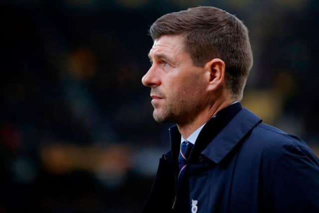 Rangers boss Steven Gerrard watched his side lose a 1-0 half-time lead.