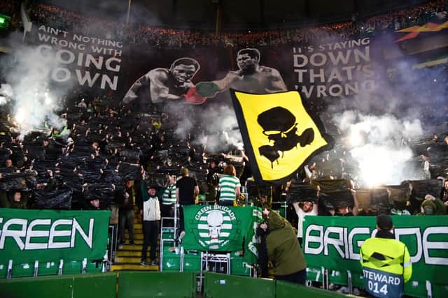 Celtic will likely earn another fine from Uefa after their supporters let off flares during a Muhammad Ali inspired tifo display prior to the victory over Cluj in the Europa League. (Scottish Sun)