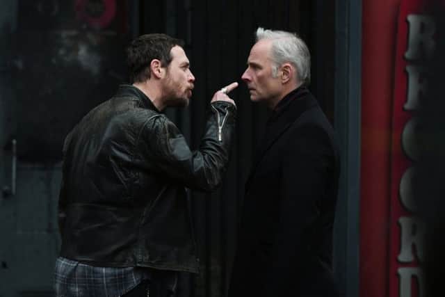 Jamie Sives as Jake and Mark Bonnar as Max, in Guilt, for BBC Scotland. Picture: John Devlin