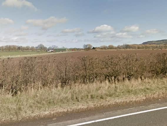 Five fire engines were called to a fire on a farm near the A912 near Abernethy, Perthshire earlier today. Picture: Google