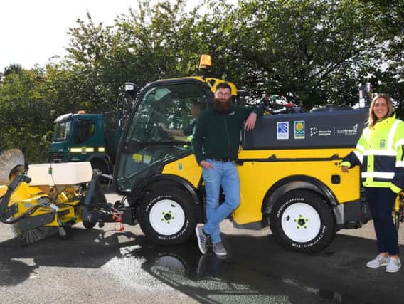 Dave Keane of Sustrans Scotland and Glasgow city councillor Councillor Anna Richardson with the new vehicle. Picture: Glasgow City Council