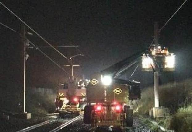 The scheme could comprise a shelved part of the Edinburgh-Glasgow main line electrification scheme. Picture: Network Rail