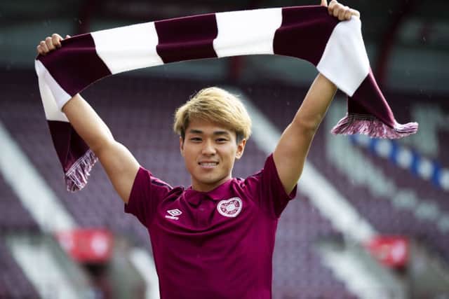 Ryotaro Meshino is unveiled by Hearts. Picture: Bruce White/SNS