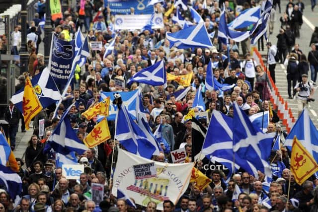 Organisers of a pro-Scottish Independence march in Edinburgh are expecting more than 100,000 supporters to attend. PIC: AFP Photos/Andy Buchanan.