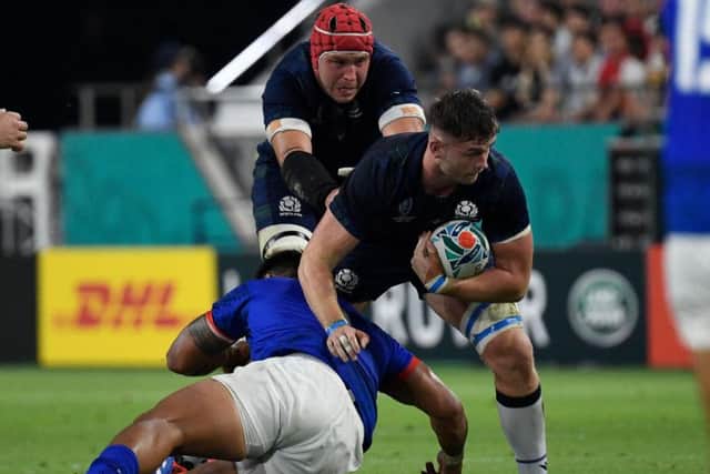 Magnus Bradbury played a stormer against Samoa in Kobe on Monday. Picture: Getty Images