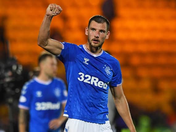 Borna Barisic in action for Rangers.