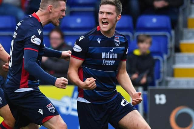 Blair Spittal celebrates his equaliser.