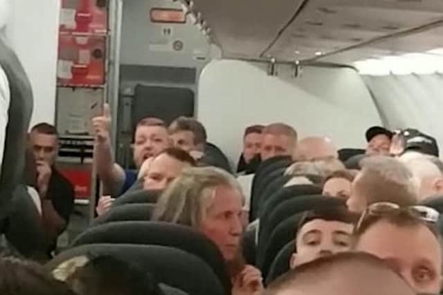 Onlookers claim two groups of lads forced the Jet2 flight from Manchester to Tenerife on Thursday (3) to divert to Portugal after a bust up.