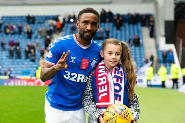 Jermain Defoe displayed a selfless gesture on Sunday after his hat-trick against Hamilton as he picked out a young Rangers fan and gave her the match ball and his home strip following the 5-0 win. (Daily Record)