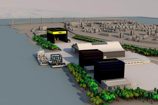 A computer generated image of how the Scottish Marine Technology Park at Old Kilpatrick could look. Picture: Contributed
