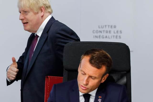 Prime Minister Boris Johnson with French president Emmanuel Macron