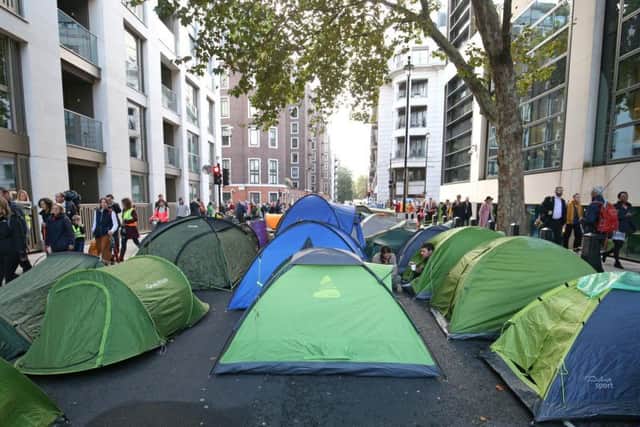 Activists camping in London