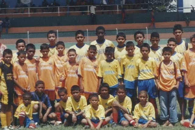 Alfredo Morelos with his youth team (middle row, fifth from the left).