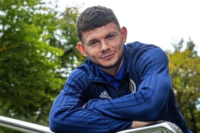 Oliver Burke during a Scotland media session at the Oriam.