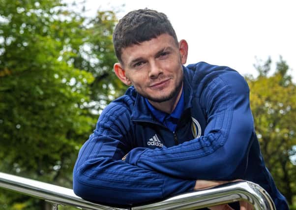Oliver Burke during a Scotland media session at the Oriam.