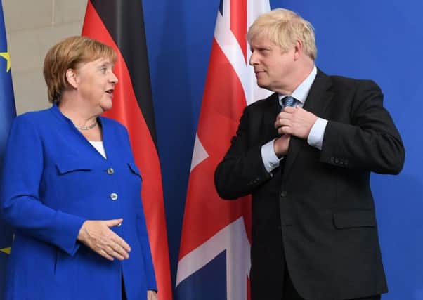 Boris Johnson appears to have decided to blame Angela Merkel and the EU for a no-deal Brexit (Picture: Stefan Rousseau/PA Wire)