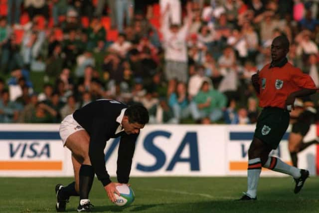 Gavin Hastings scored four tries in the 1995 World Cup win over Ivory Coast. Picture: Simon Bruty/Getty Images