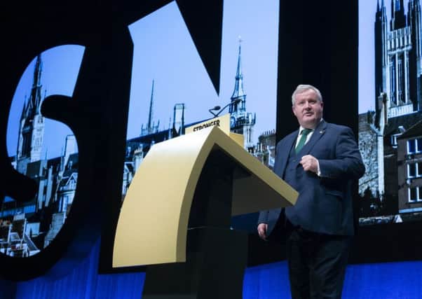 Westminster leader Ian Blackford MP delivers his address at the opening of the 2019 SNP autumn conference. Picture: PA