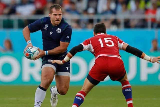 Hooker Fraser Brown was back in his old back-row stomping ground against Russia on Wednesday. Picture: Getty Images