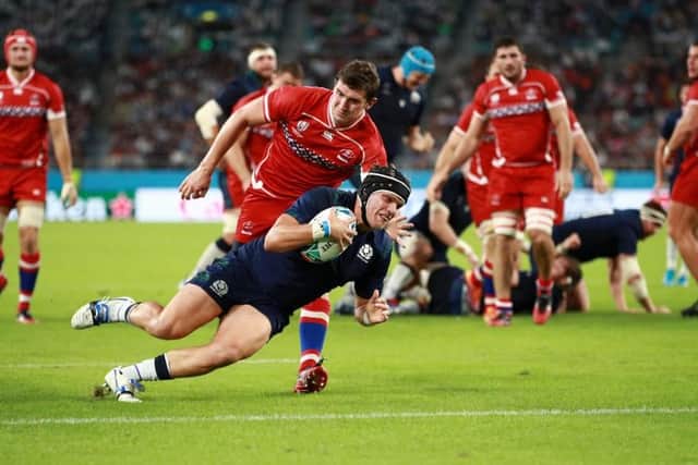 Scotland kept their World Cup dream alive following a resounding 61-0 victory over Russia. (Getty Images)