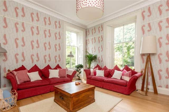 The comfortable family room.