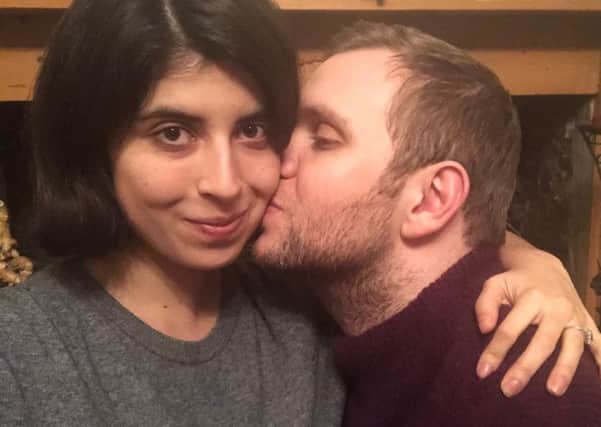 Academic Matthew Hedges, with his wife Daniela Tejada, back at home in the UK following his release from prison in the United Arab Emirates (Picture: Daniela Tejada/PA Wire)