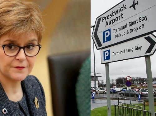 Nicola Sturgeon has been accused of ignoring the growing scandal of the state-owned Glasgow Prestwick Airports financial relationship with the US militar.y