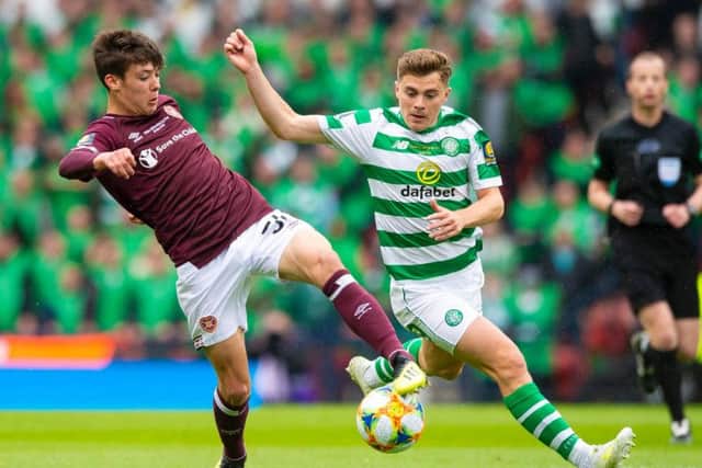 He showed up well against James Forrest in the Scottish Cup final aged just 16. Picture: SNS
