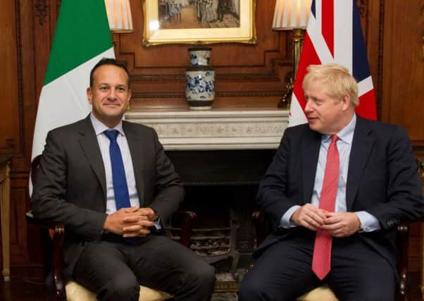 Irish leader Leo Varadkar and UK Prime Minister Boris Johnson