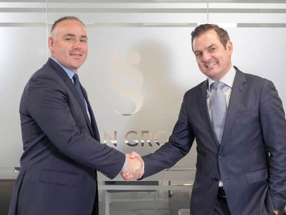 From left: Jamie Davidson, MD at Conduit Finance, and Phil McGinlay, MD of Swan Group. Picture: Peter Devlin