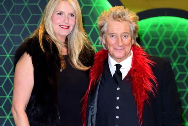 Sir Rod Stewart, with his wife Penny Lancaster, who broke down in tears while discussing her husband's prostate cancer diagnosis. Picture: PA