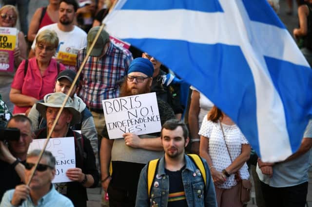 Pro-independence supporters gather in Glasgow in July 2019. Picture: John Devlin