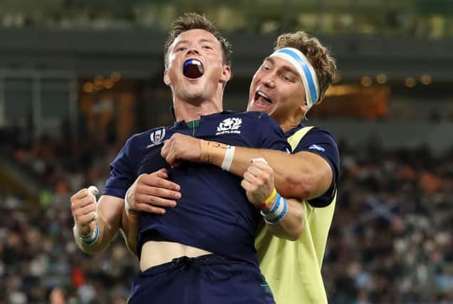 George Horne and Jamie Ritchie will hope they will be celebrating another Scotland win. Picture: Mike Hewitt/Getty Images