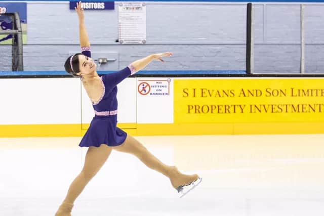 Skater Katie Powell trains at Murrayfield Ice Rink.