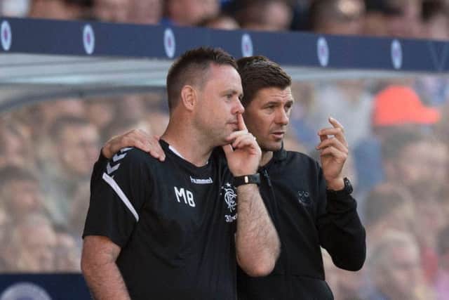 Michael Beale with Steven Gerrard