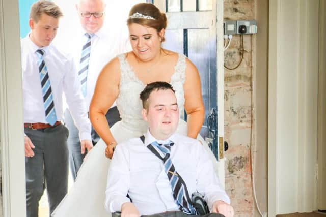 The news spurred Myles into action, and he has tied the know with his fiancee Liz, 29, in a stunning ceremony at Castle Hill in Filleigh, Devon, which was entirely donated by well-wishers.
