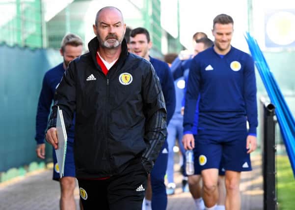 Scotland coach Steve Clarke at training at the Oriam ahead of the San Marino game.  Picture: Craig Williamson/SNS