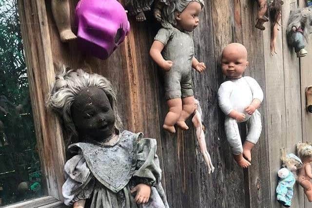 Located just 15 miles of Mexico City, between the canals of Xochimico, the story goes that Don Julian Santana Barrera, the island's caretaker, found a young girl floating in the canal with a doll nearby. Picture: SWNS