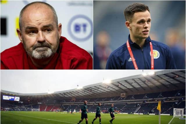 Steve Clarke has selected Lawrence Shankland in his starting line-up at Hampden