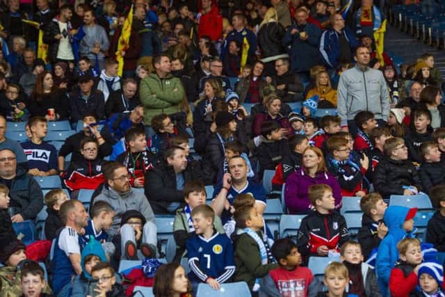 Scotland fans at Hampden on a dreich night in Glasgow