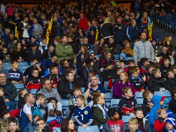 Scotland fans at Hampden on a dreich night in Glasgow