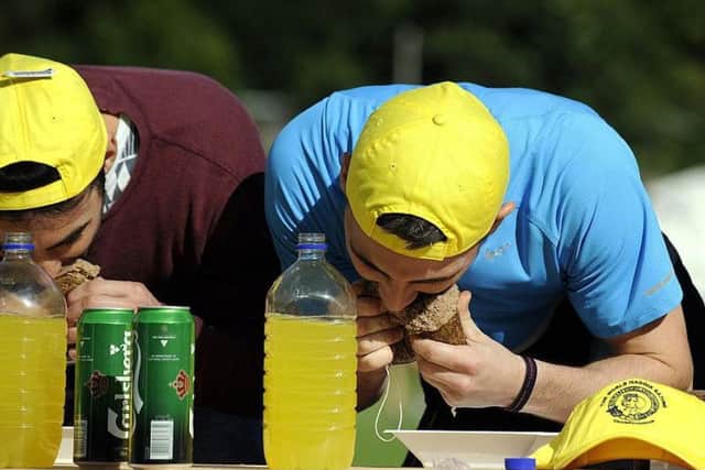 One haggis-related competition isnt enough for Scots: at the Birnam Highland Games youll find a haggis eating competition in which the fastest to scoff a haggis is the winner.