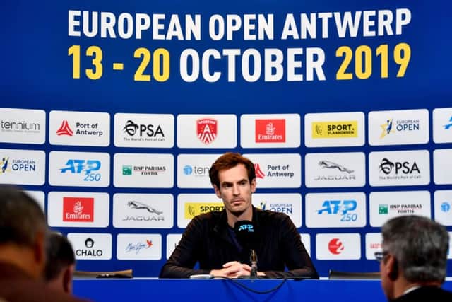 Andy Murray at the media day at the European Open.